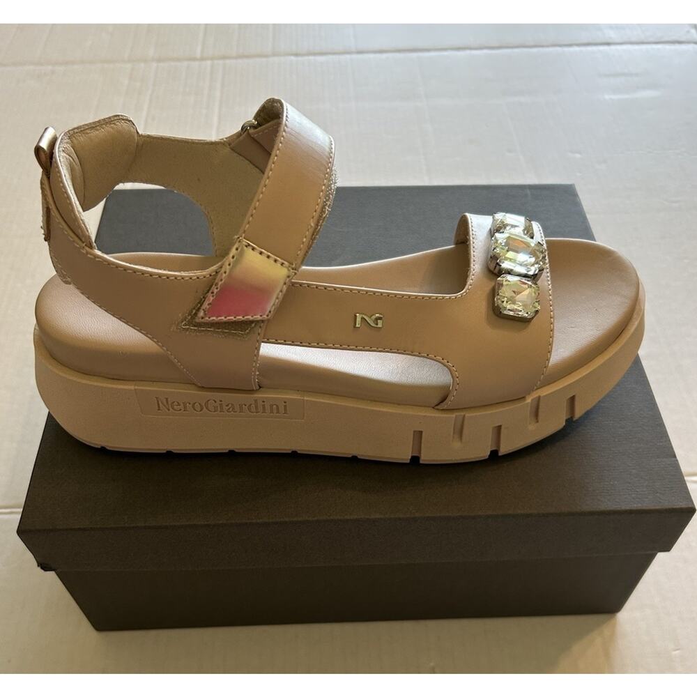 Nero Giardini Italy Armenia Col.. Cipria Natural Stone Accent Sandals EU 40 US 9